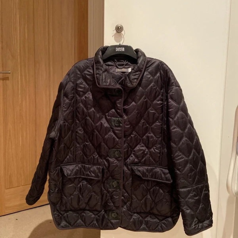 Barbour Dark Quilted Puffer Coat